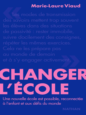 cover image of Changer l'école